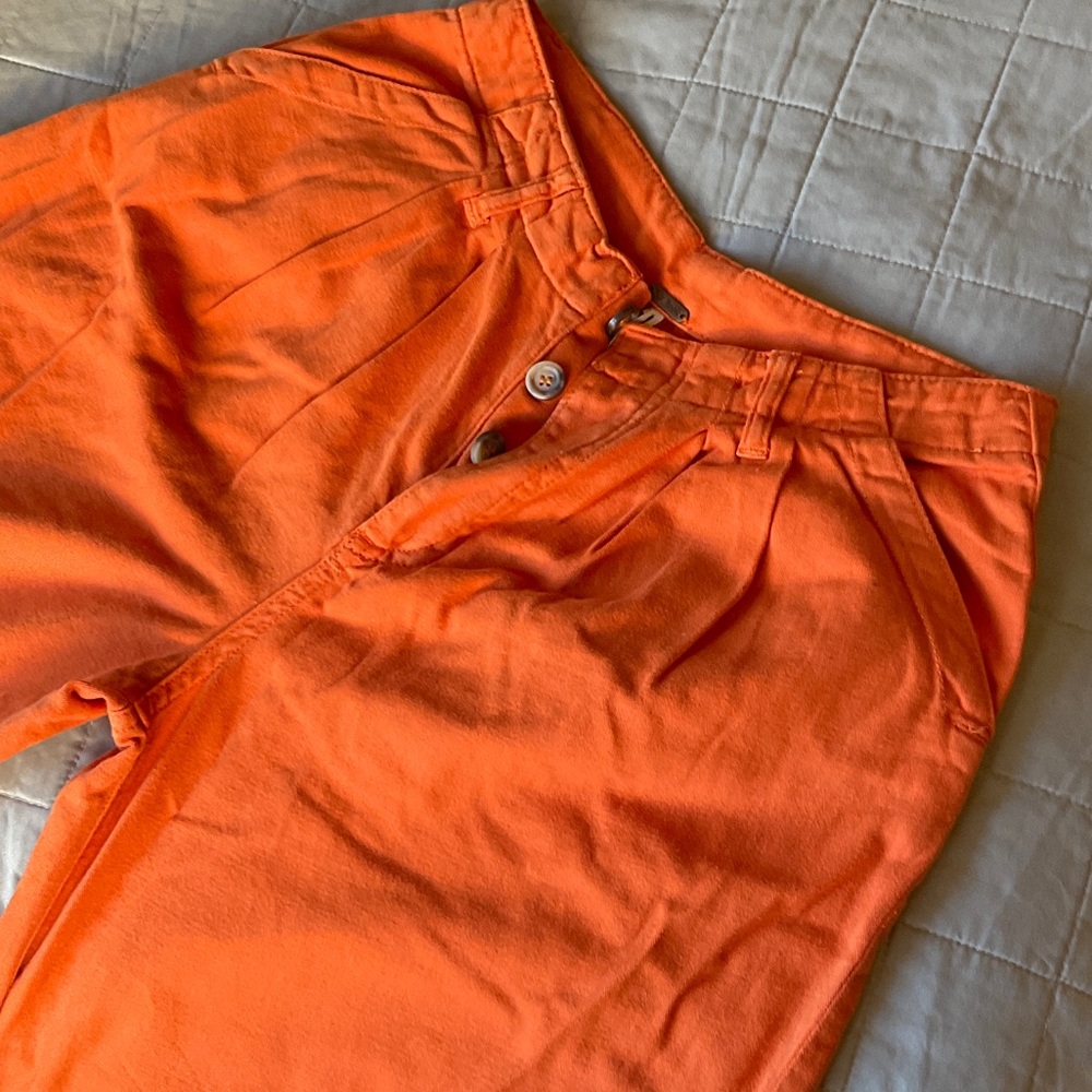Free People Vibrant Orange Pants